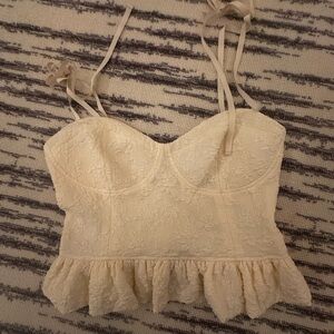 Cream color peplum top